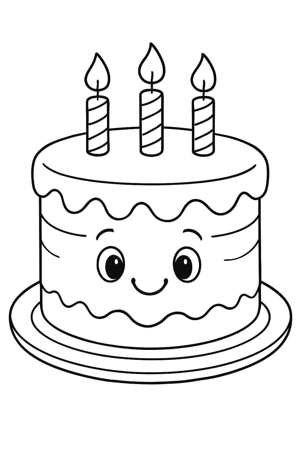 Torta para colorir — desenho para imprimir