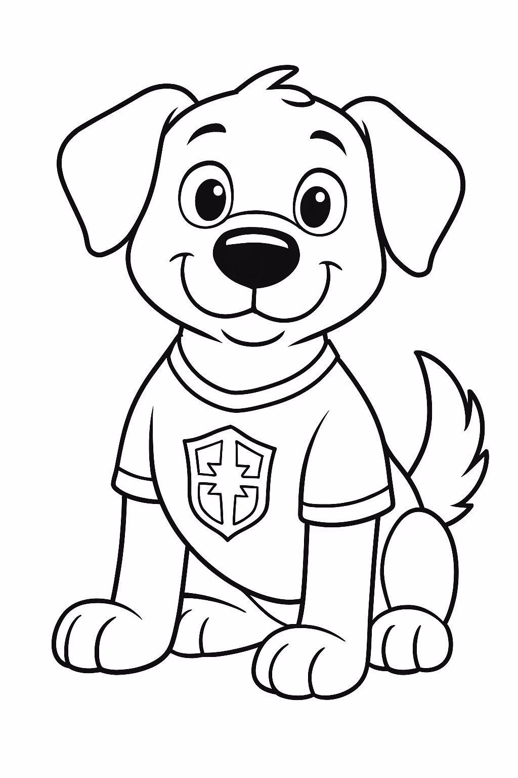 Um cachorro caramelo com a camisa do brasil para colorir — desenho para imprimir