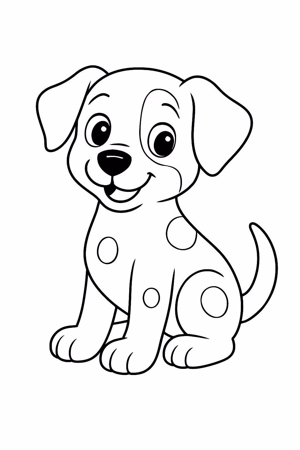 Um cachorro com varias manchinhas uma no olho outra na para colorir — desenho para imprimir
