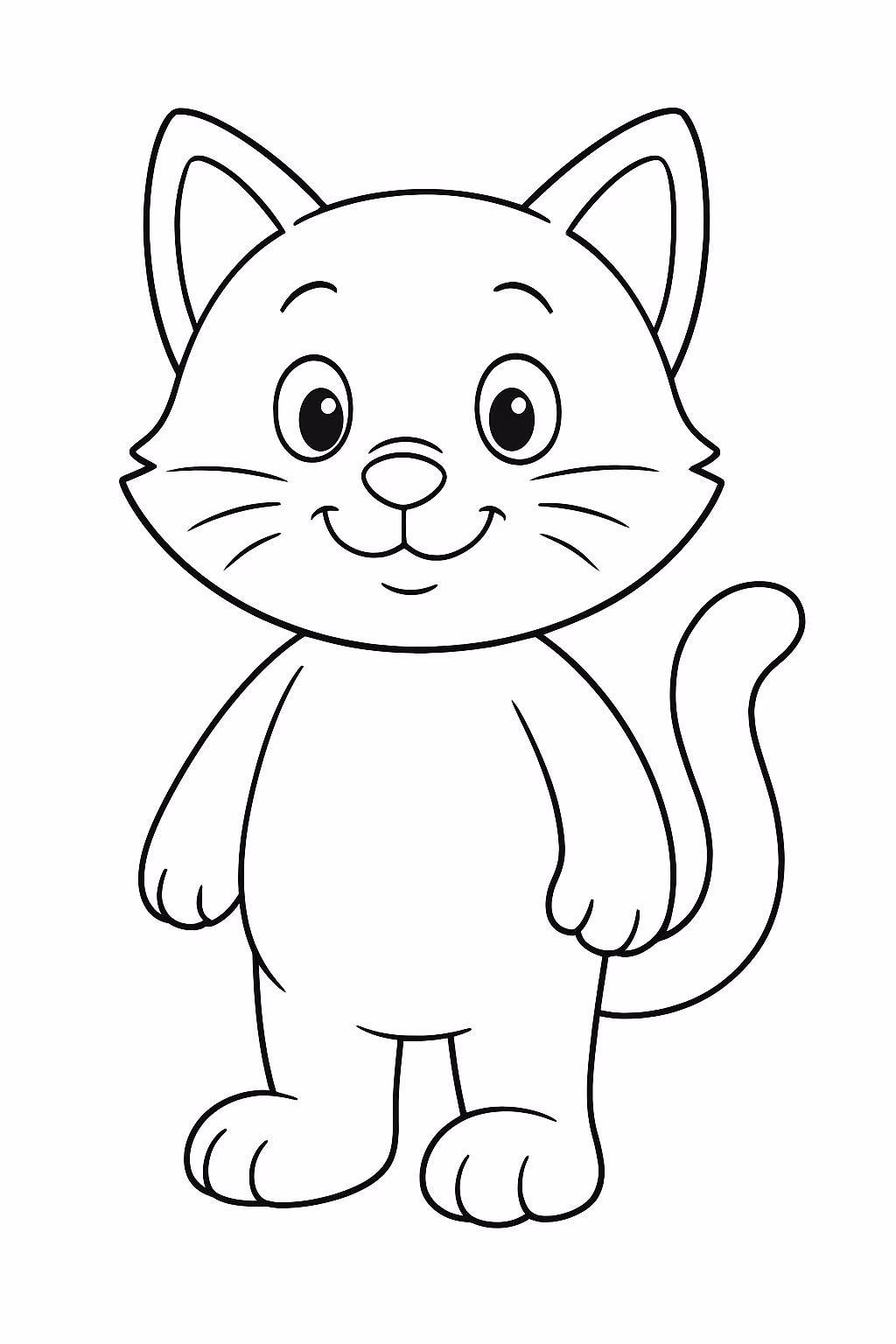 Um gato de orelhas em pe para colorir — desenho para imprimir