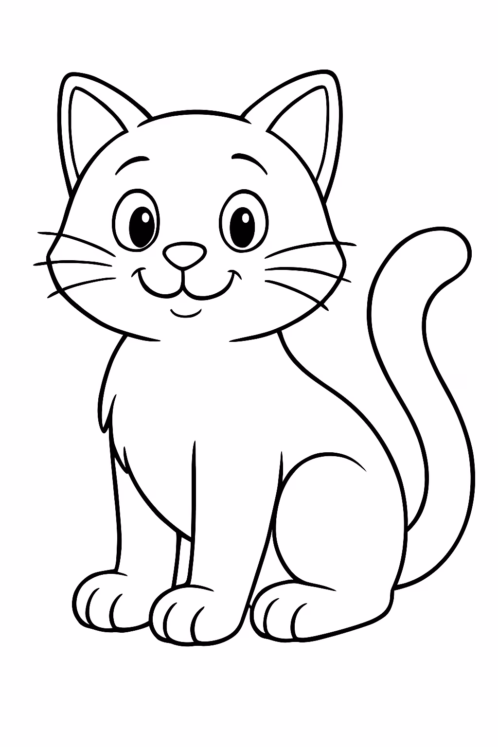 Um gato fofo para colorir — desenho para imprimir