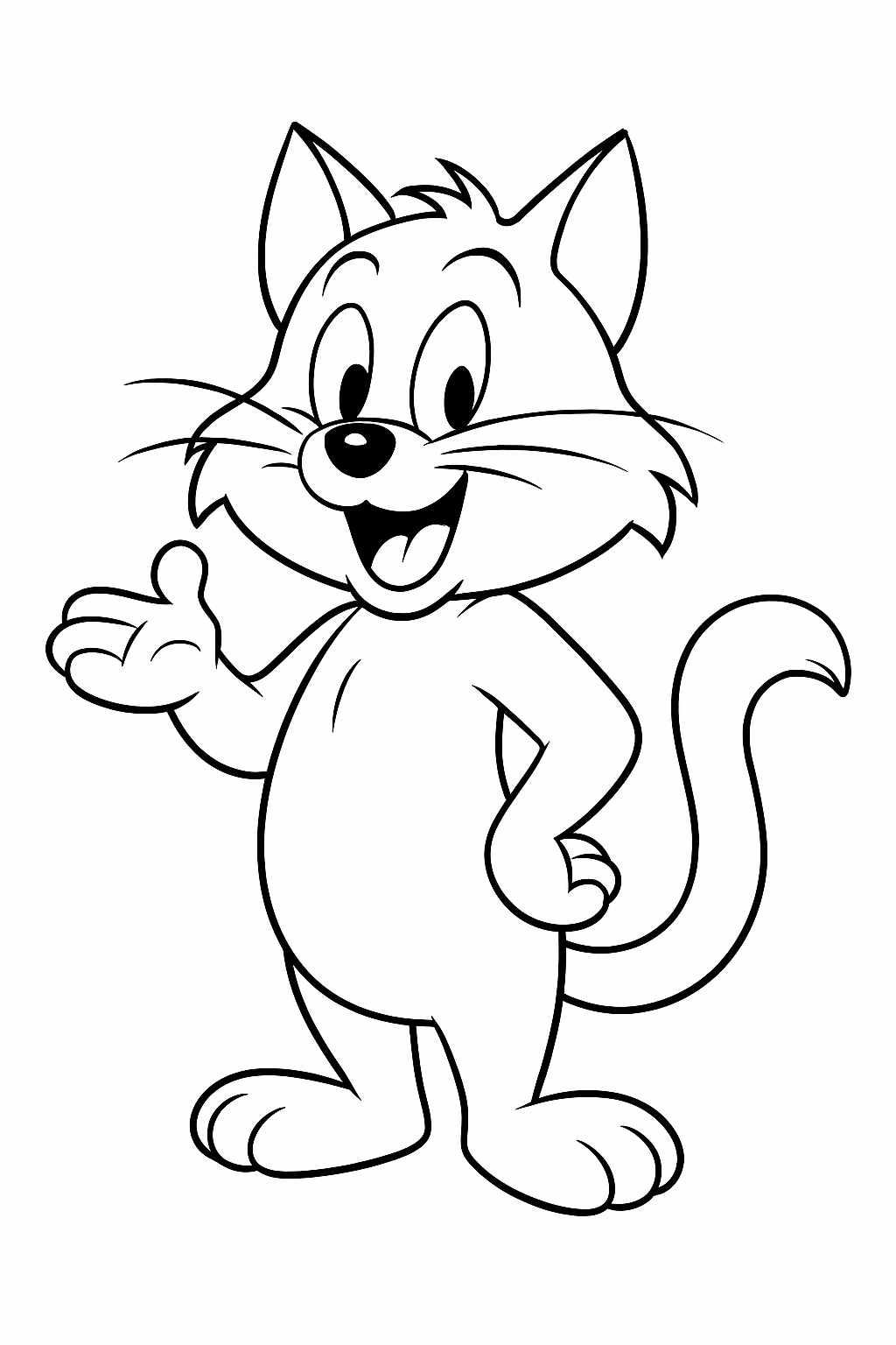 Um gato frajola para colorir — desenho para imprimir