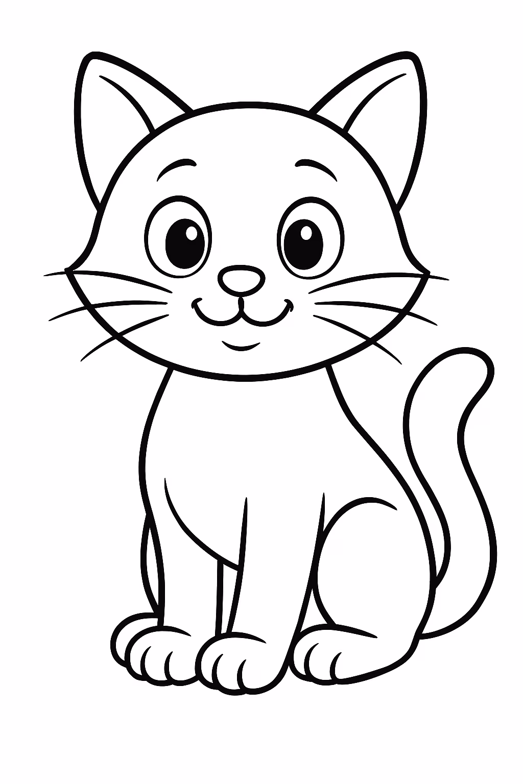 Um gato preto e branco mas o preto pintar para colorir — desenho para imprimir