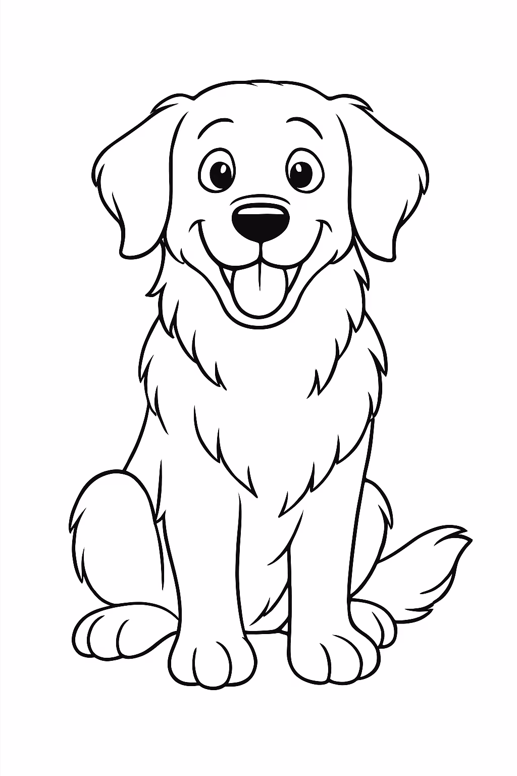 Um golden retriever chamado batata para colorir — desenho para imprimir