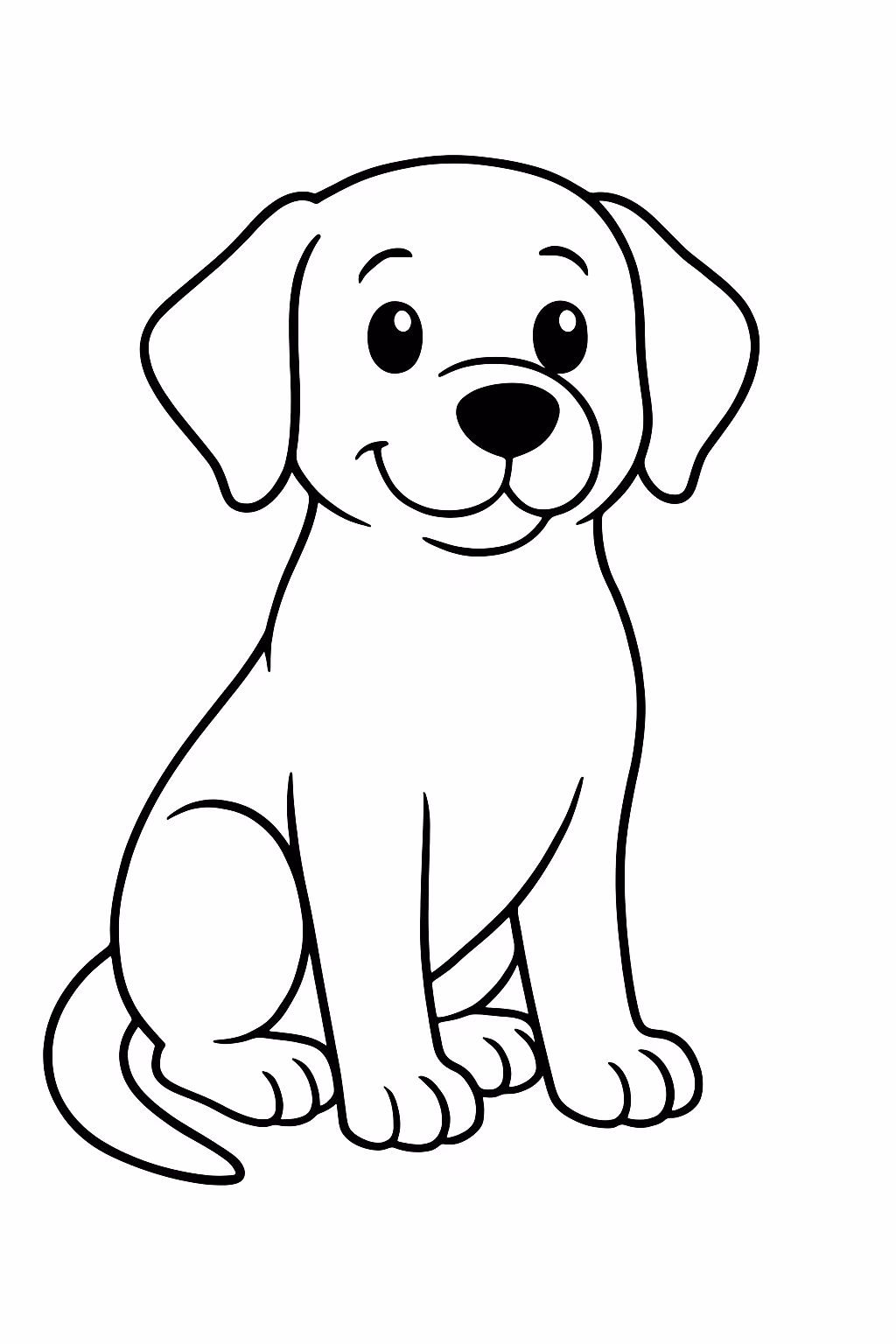 Um labrador sentado para colorir — desenho para imprimir