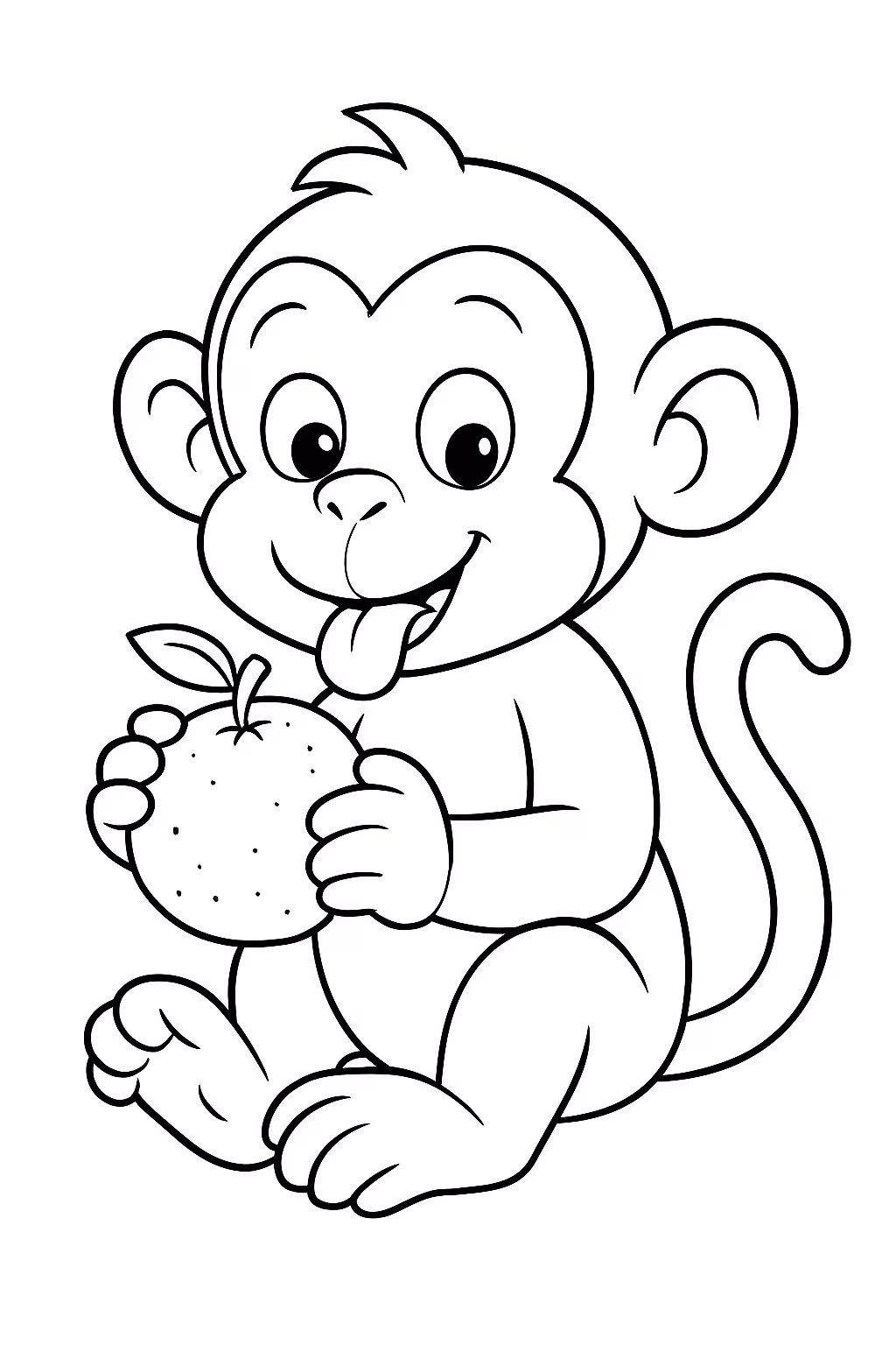 Um mamacaco cumenu orange para colorir — desenho para imprimir