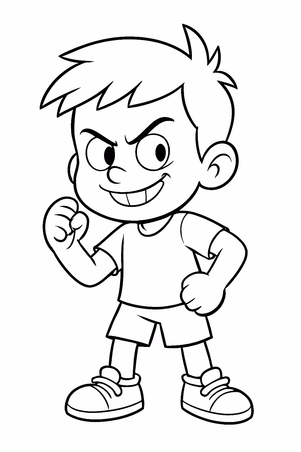 Um menino mal para colorir — desenho para imprimir