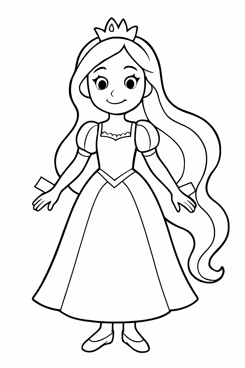 Um paper doll da rapunzel para colorir — desenho para imprimir