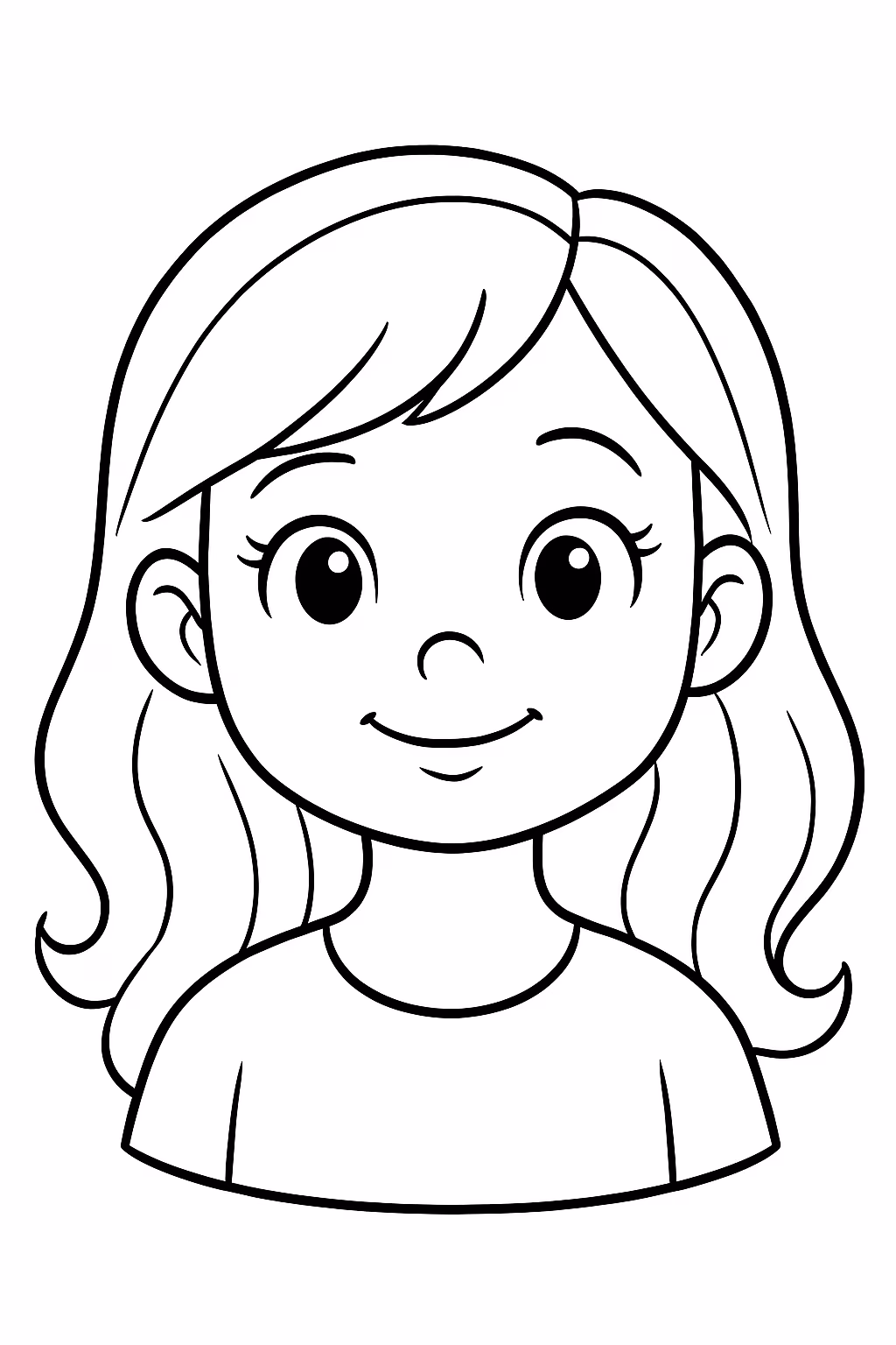 Um rosto feminino para colorir — desenho para imprimir