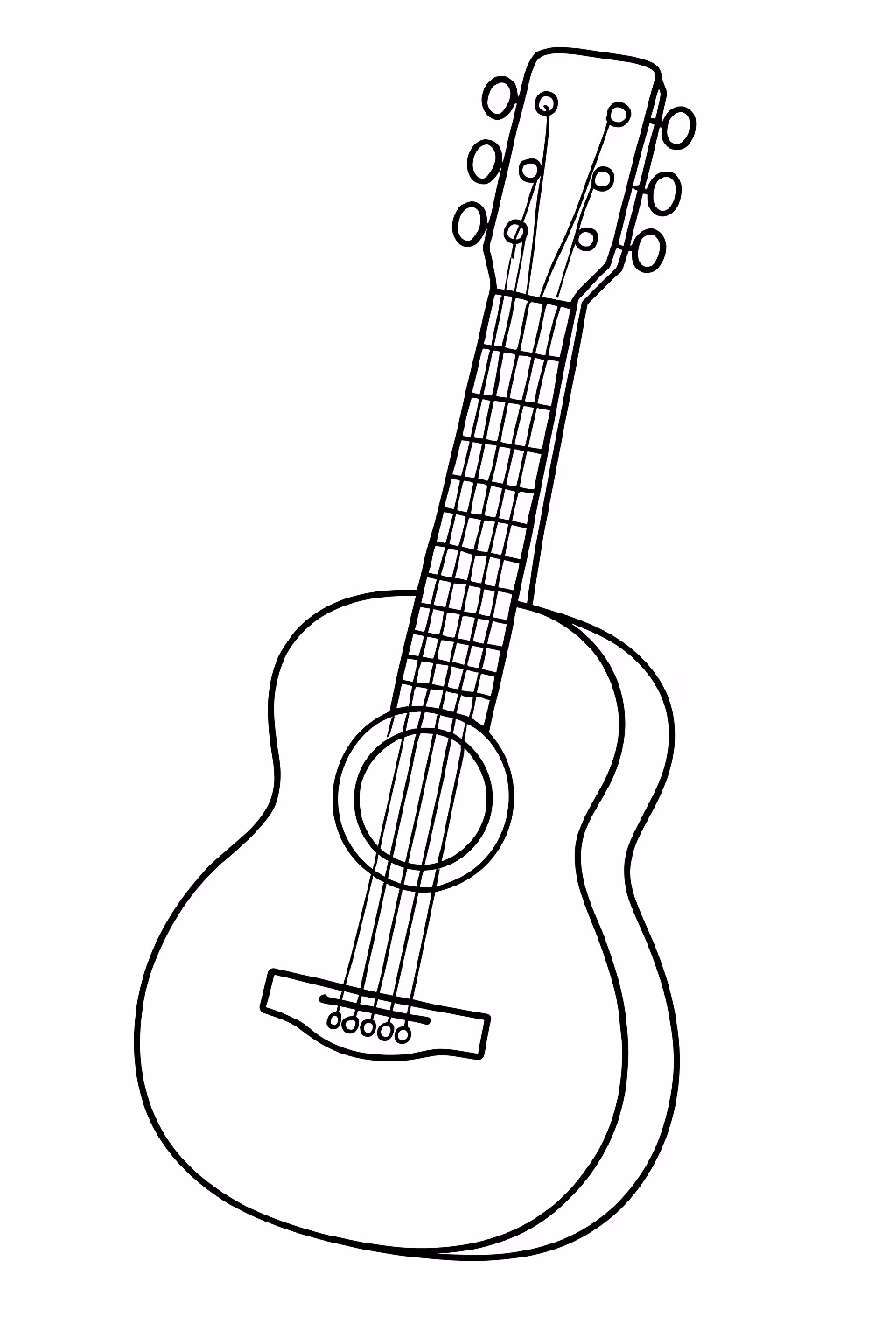 Um violao para colorir — desenho para imprimir