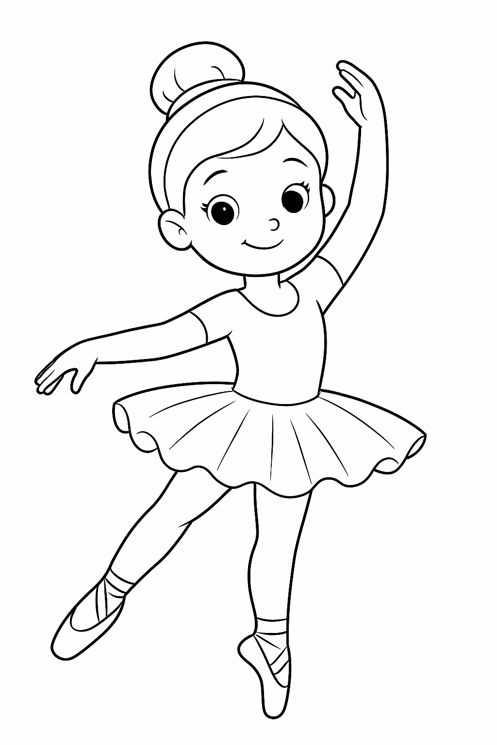 Uma bailarina para colorir — desenho para imprimir