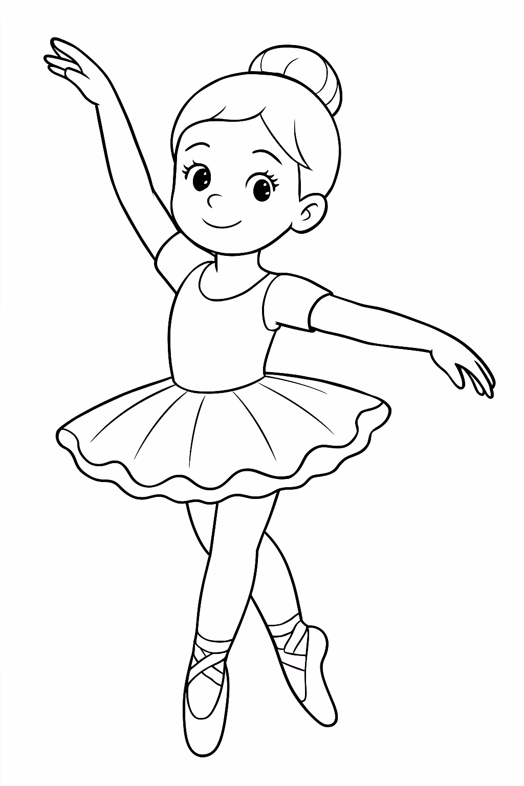 Uma bailarina nas pontas do pe para colorir — desenho para imprimir