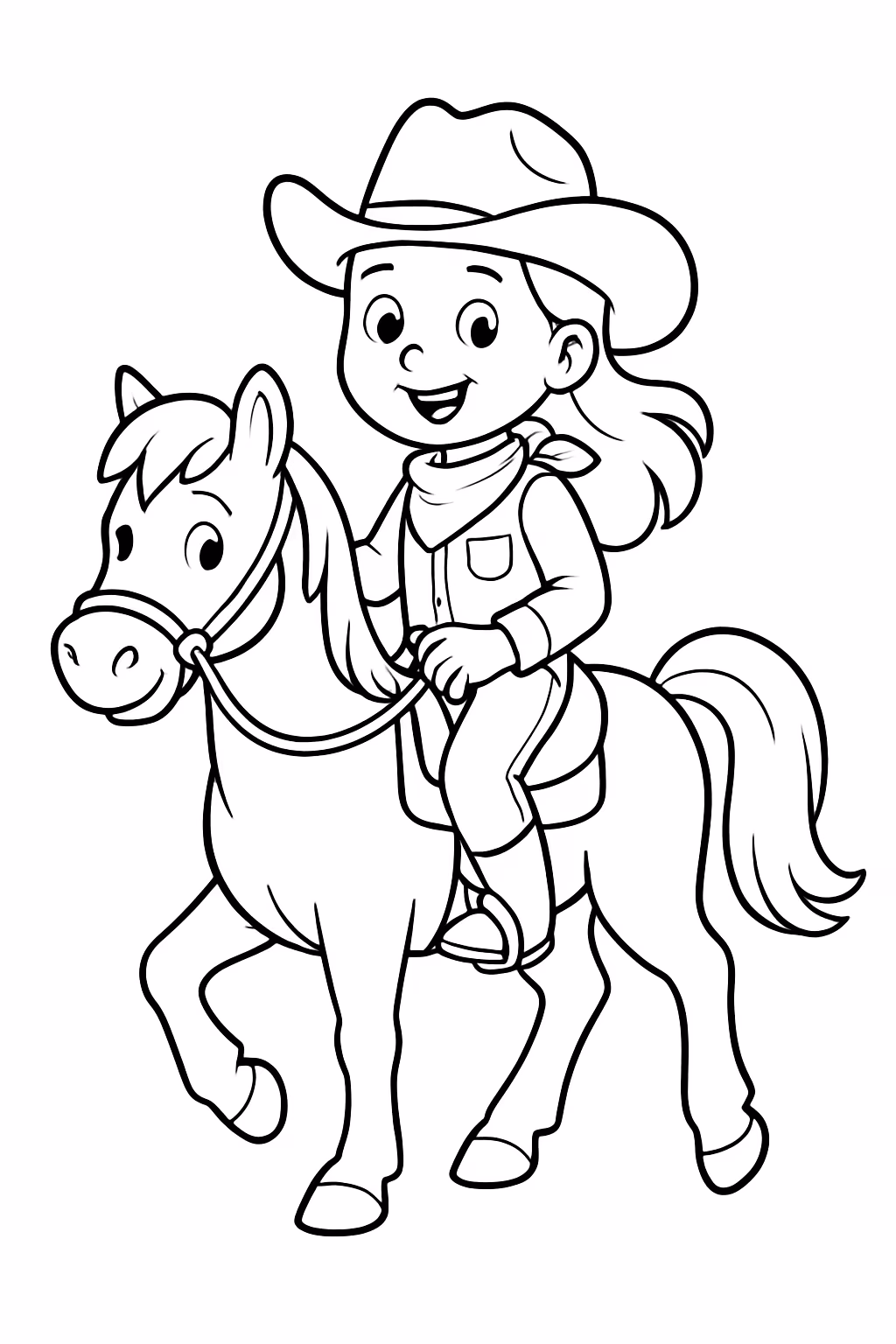 Uma boiadeira da cidade para colorir — desenho para imprimir