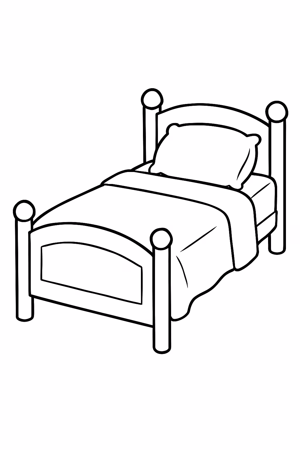 Uma cama para colorir — desenho para imprimir
