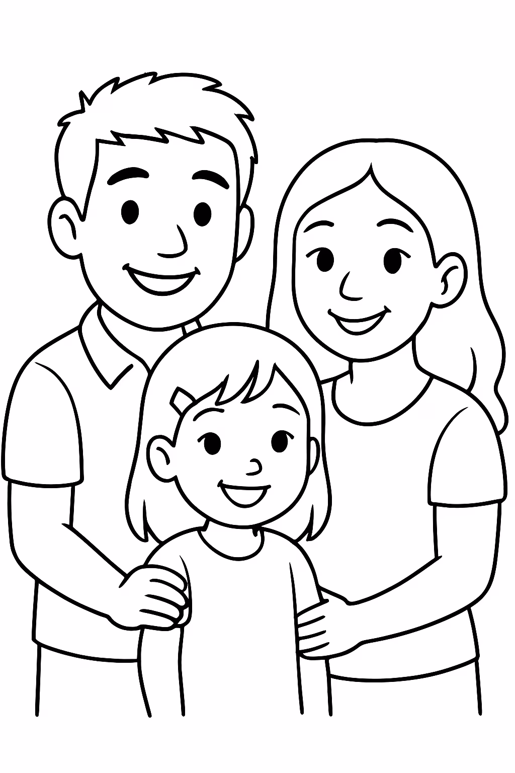 Uma familia com pai carlos japones laura filha japonesa e para colorir — desenho para imprimir