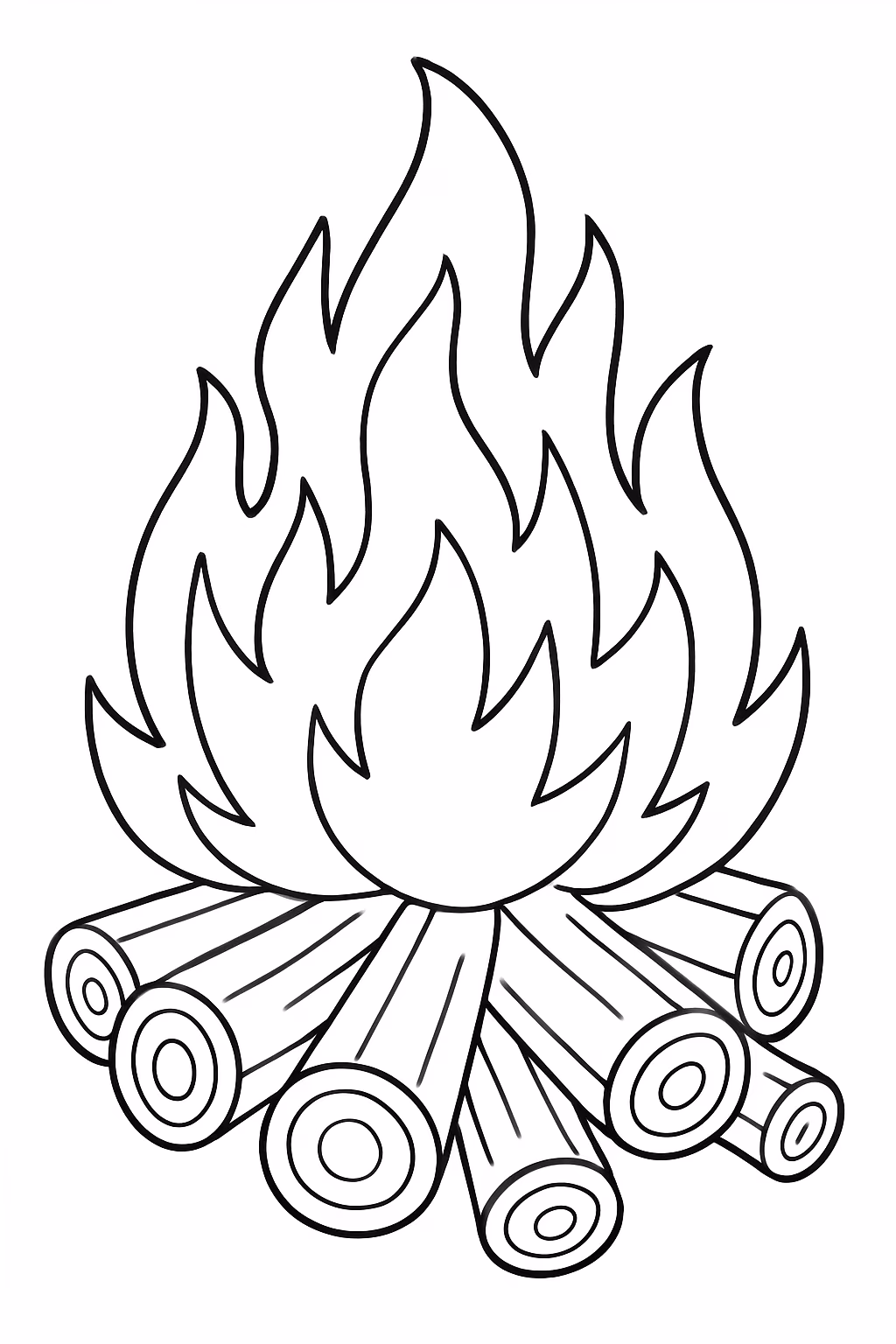 Uma fogueira de sao joao grande apenas a fogueira do para colorir — desenho para imprimir