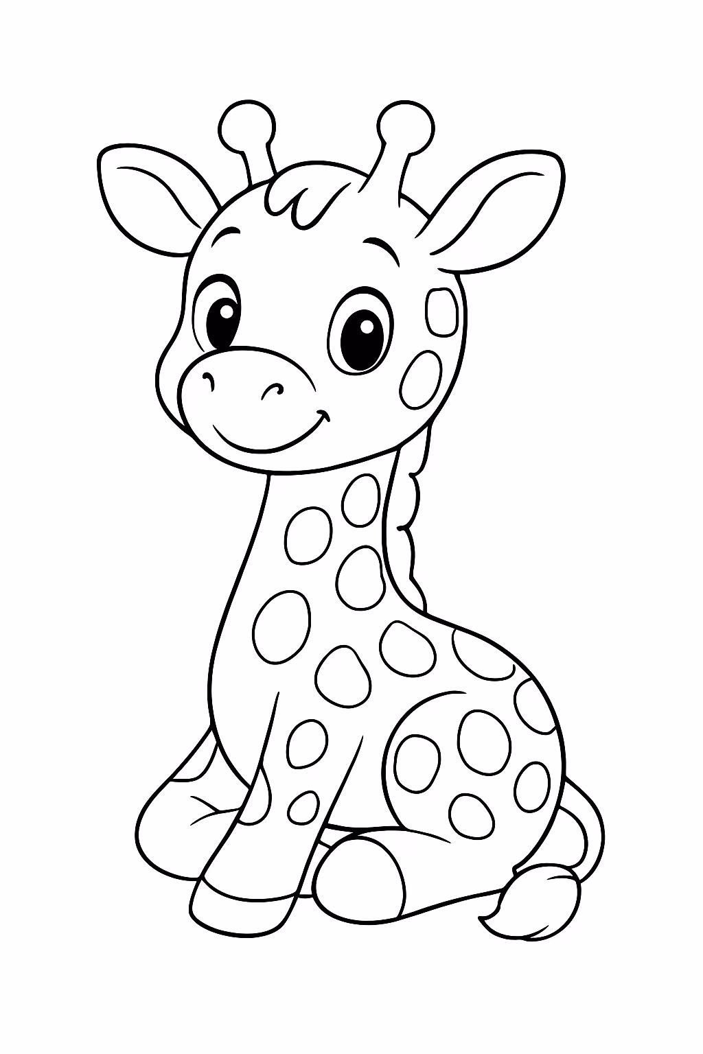 Uma girafa fofinha para colorir — desenho para imprimir
