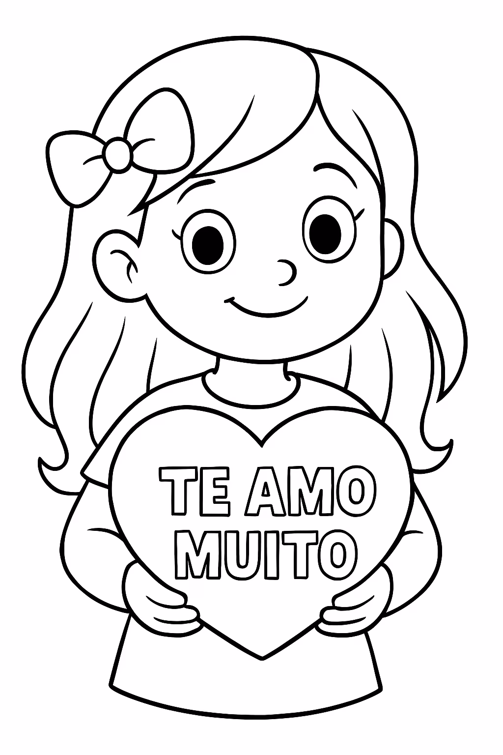 Uma menina que e cima dela esteja escrito ccpa te para colorir — desenho para imprimir
