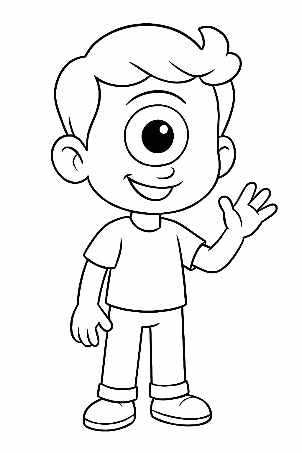 Uma pessoa sem olho para colorir — desenho para imprimir