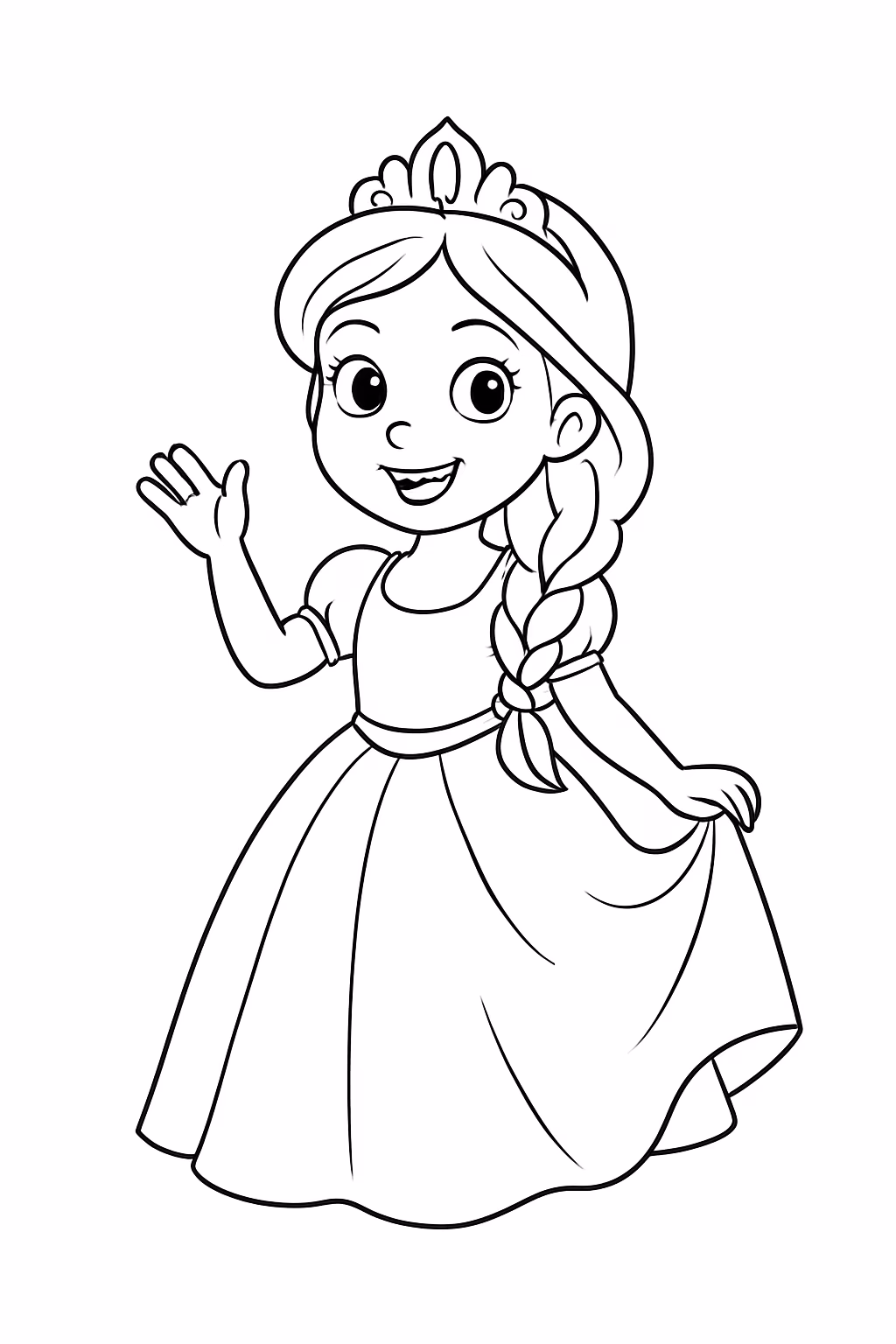 Uma prinsessa versao ana para colorir — desenho para imprimir