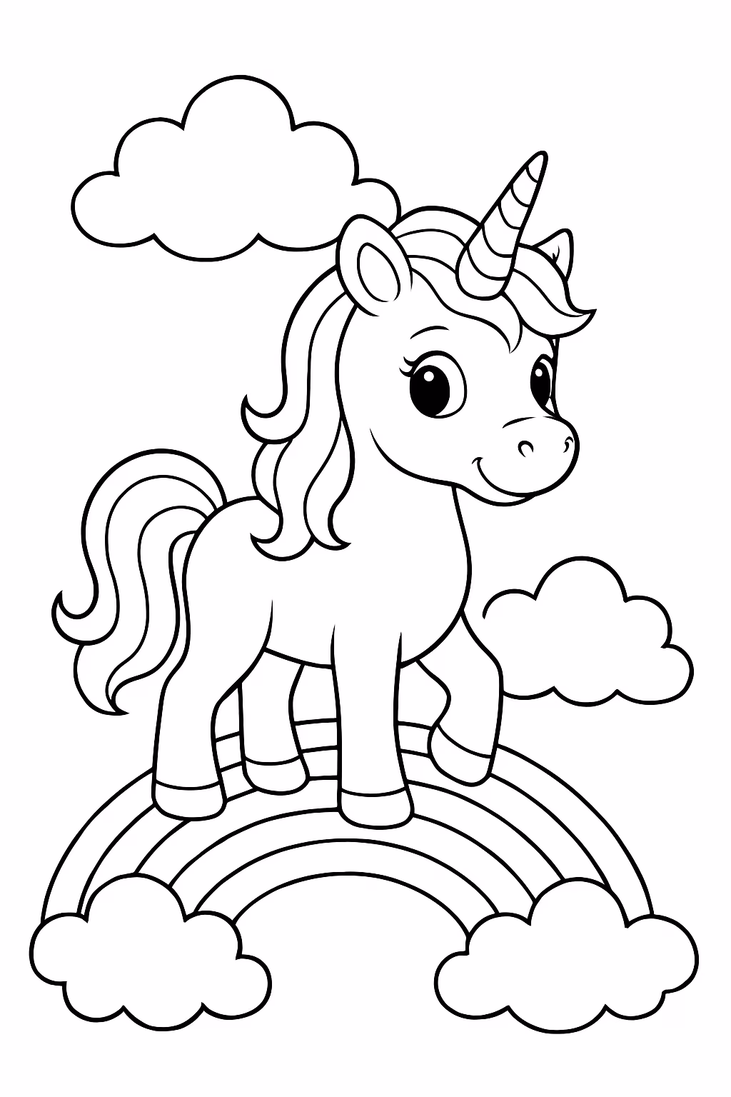 Unicornio no arco iris com o nome de bruna para colorir — desenho para imprimir
