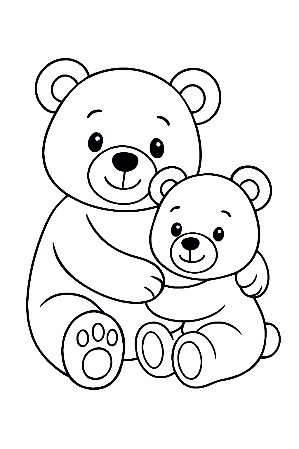 Ursinhos para colorir — desenho para imprimir