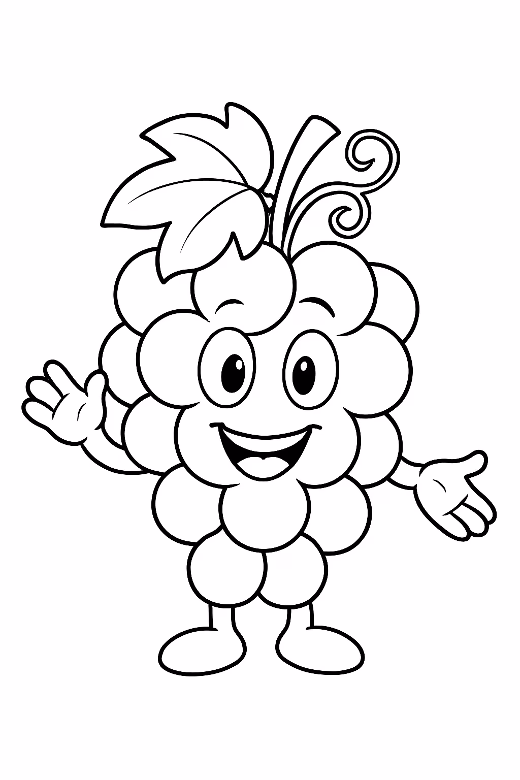 Uva para colorir — desenho para imprimir