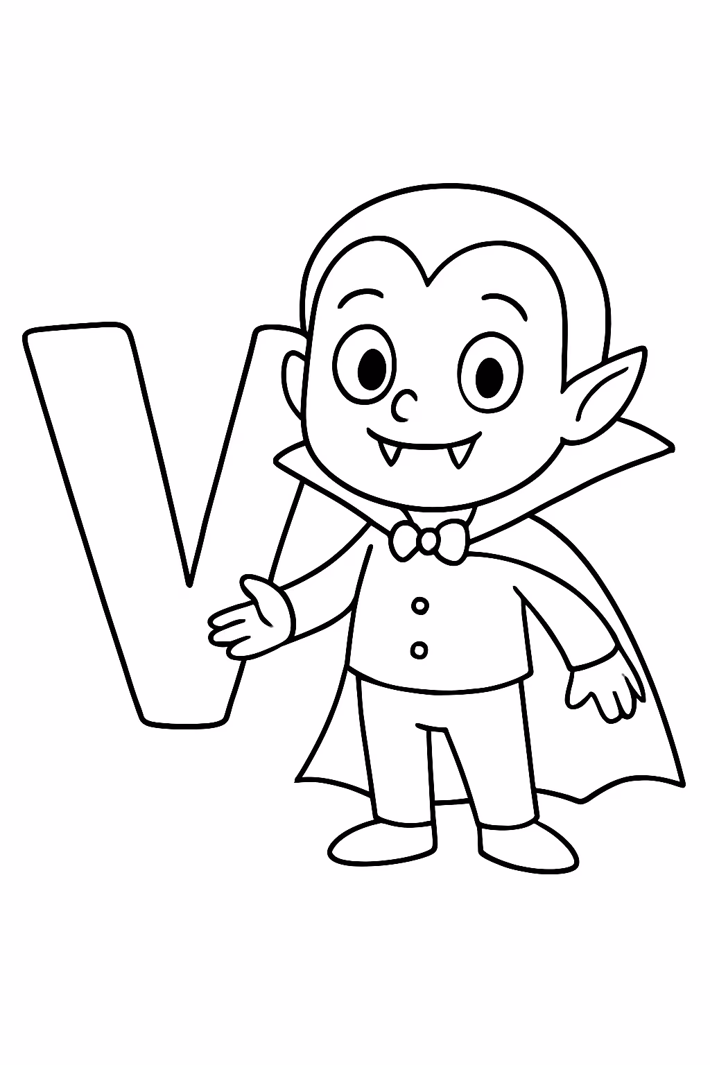 V letra v para colorir — desenho para imprimir