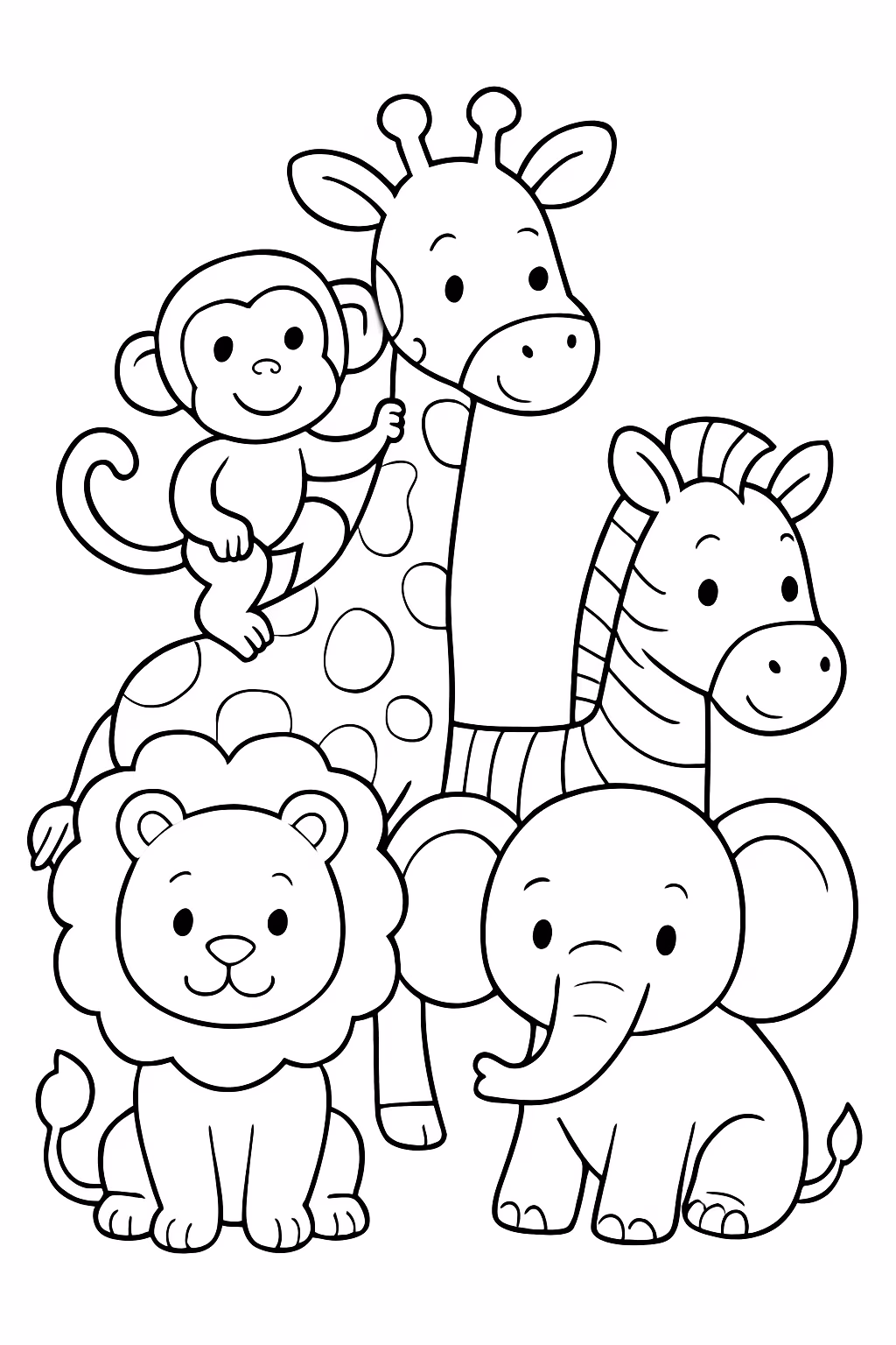 Varios animais para colorir — desenho para imprimir