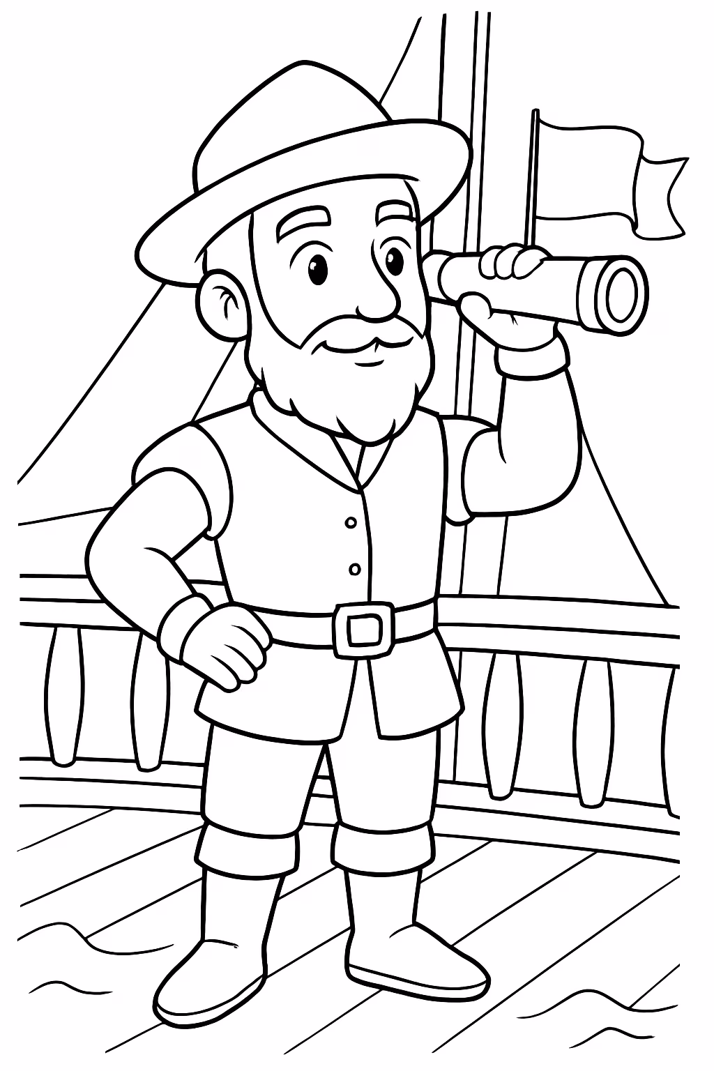 Vasco da gama para colorir — desenho para imprimir