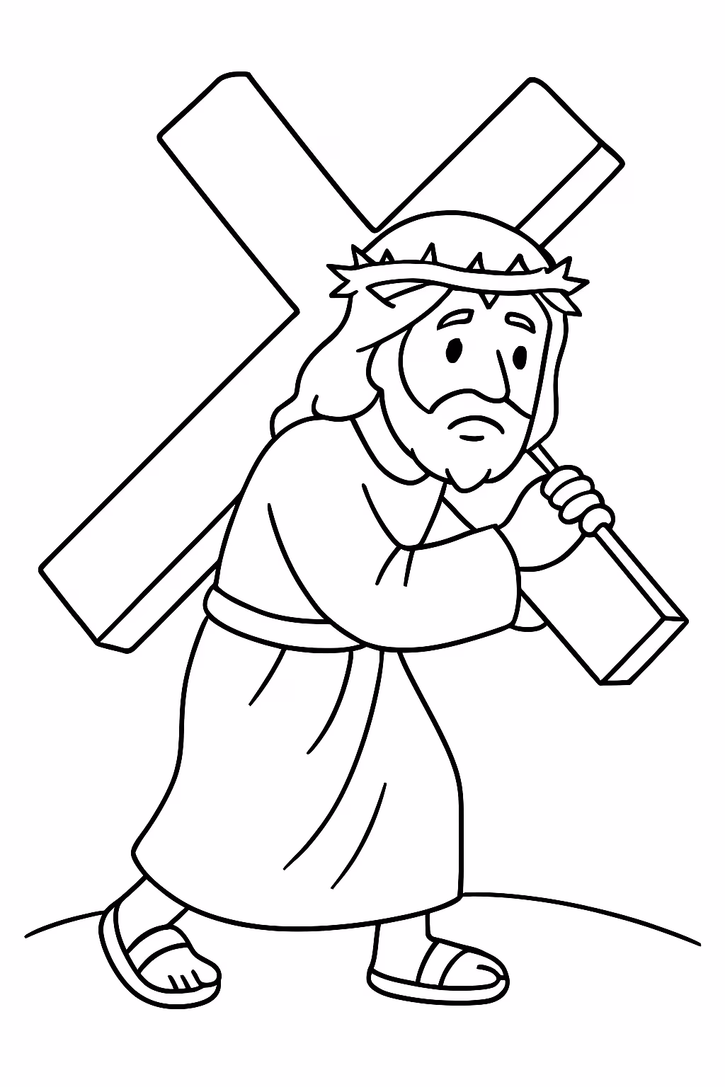Via sacra jesus para colorir — desenho para imprimir