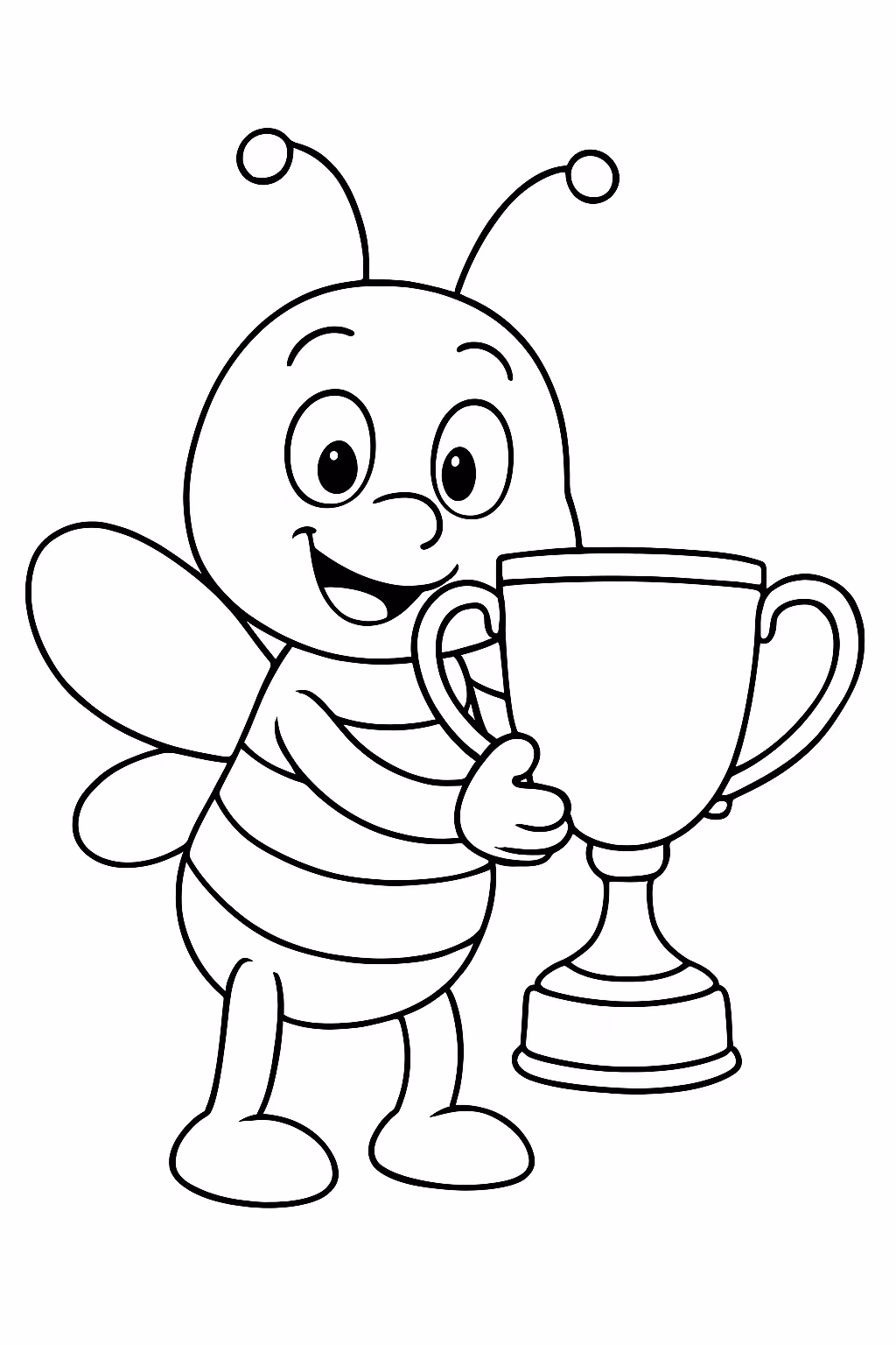 Vini junior com taca copa para colorir — desenho para imprimir