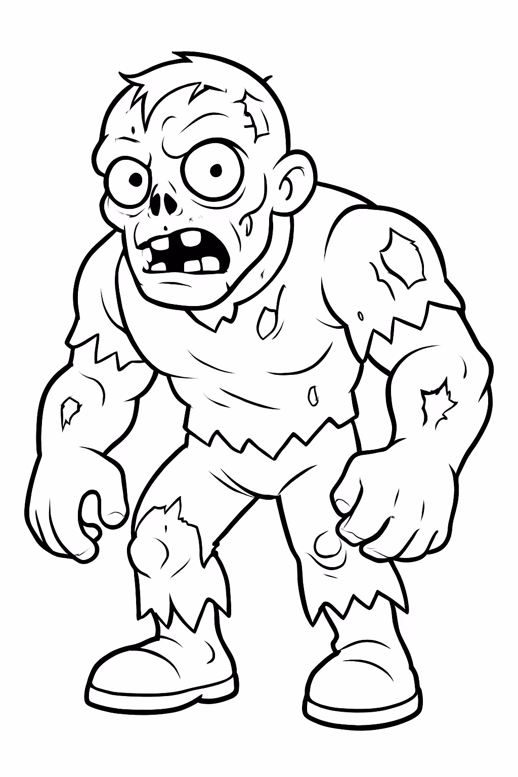 Zunbi mutantante e forte e realista para colorir — desenho para imprimir