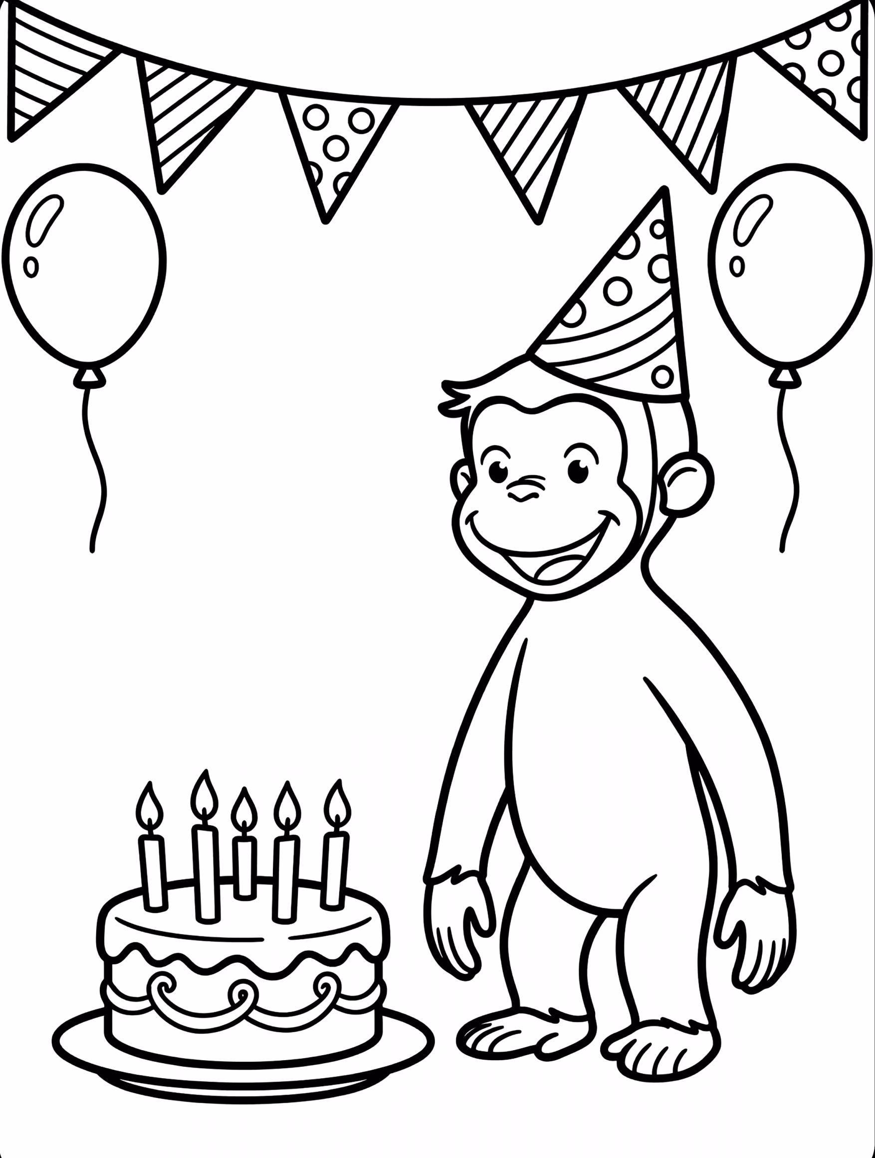 George o curioso para colorir — desenho para imprimir