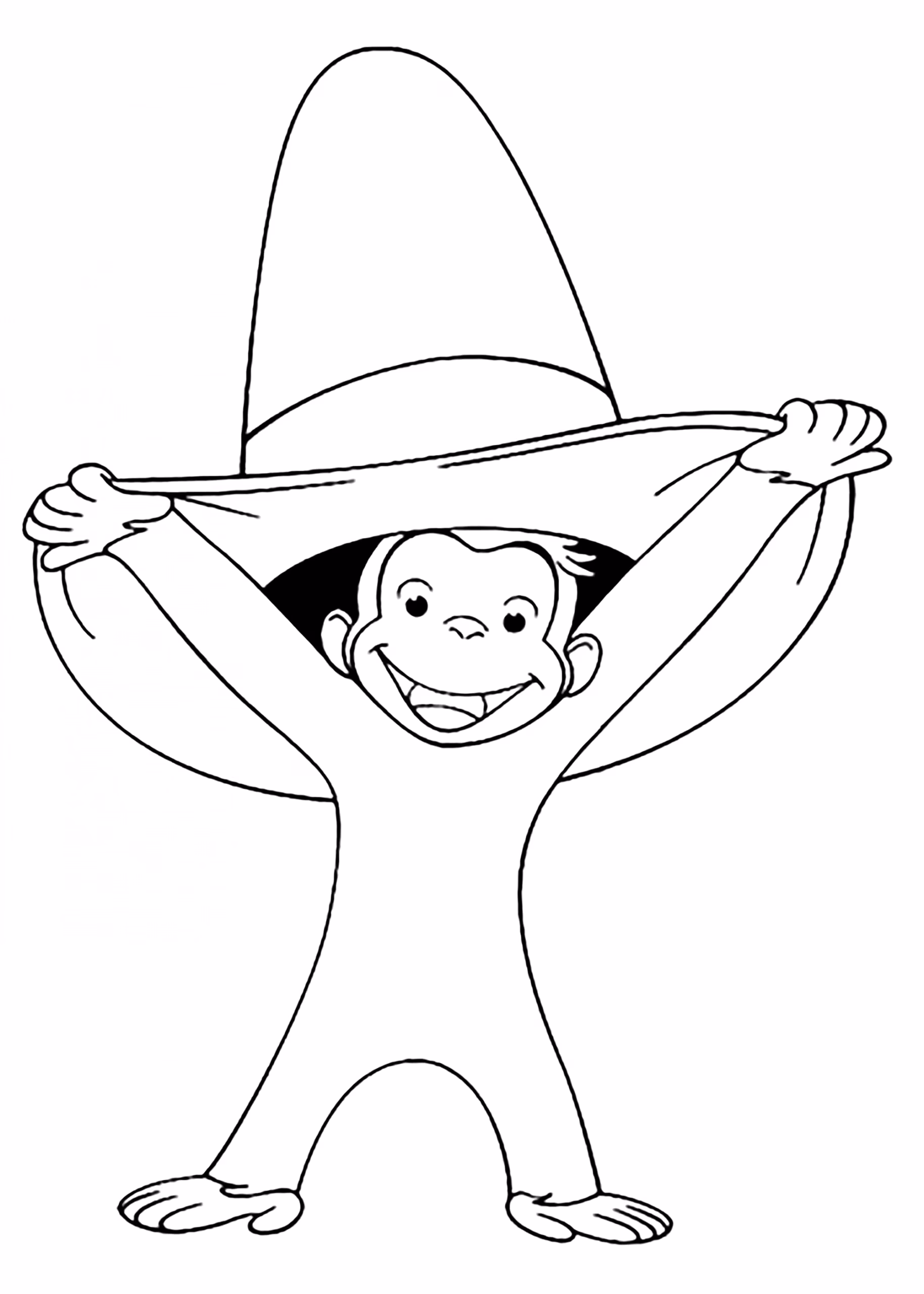 George o curioso para colorir — desenho para imprimir
