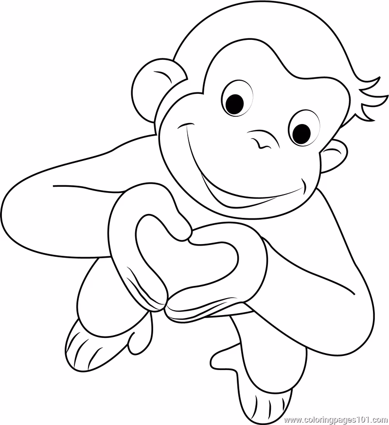 George o curioso para colorir — desenho para imprimir
