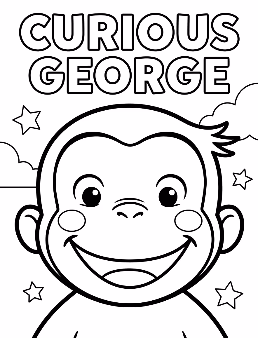 George o curioso para colorir — desenho para imprimir