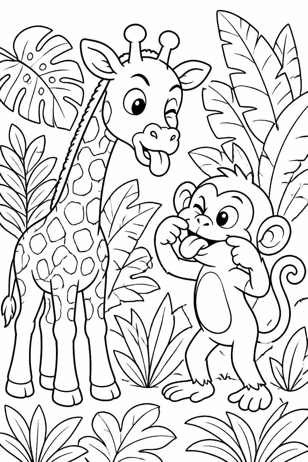 Girafas para colorir — desenho para imprimir