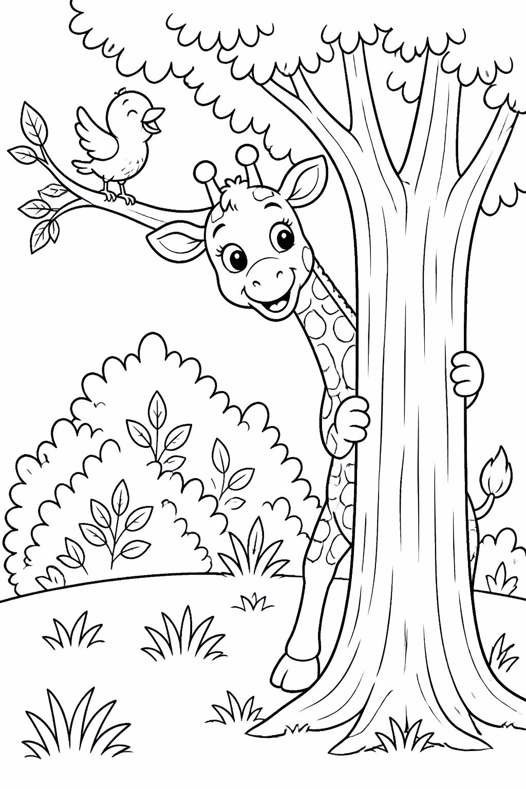 Girafas para colorir — desenho para imprimir