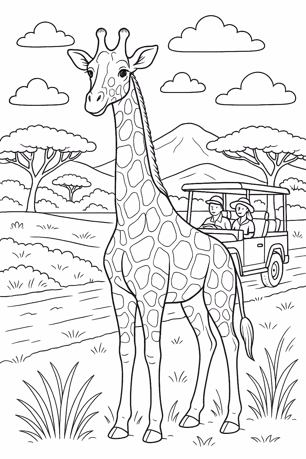 Girafas para colorir — desenho para imprimir