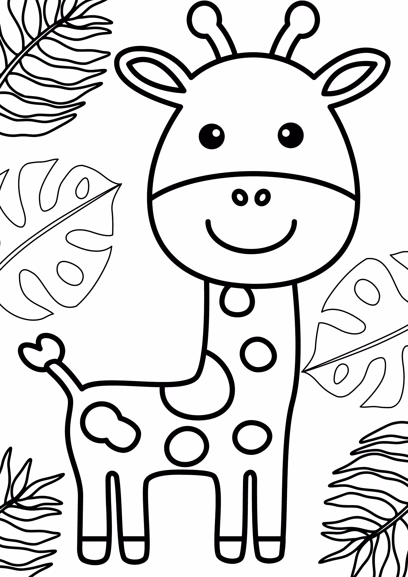 Girafas para colorir — desenho para imprimir