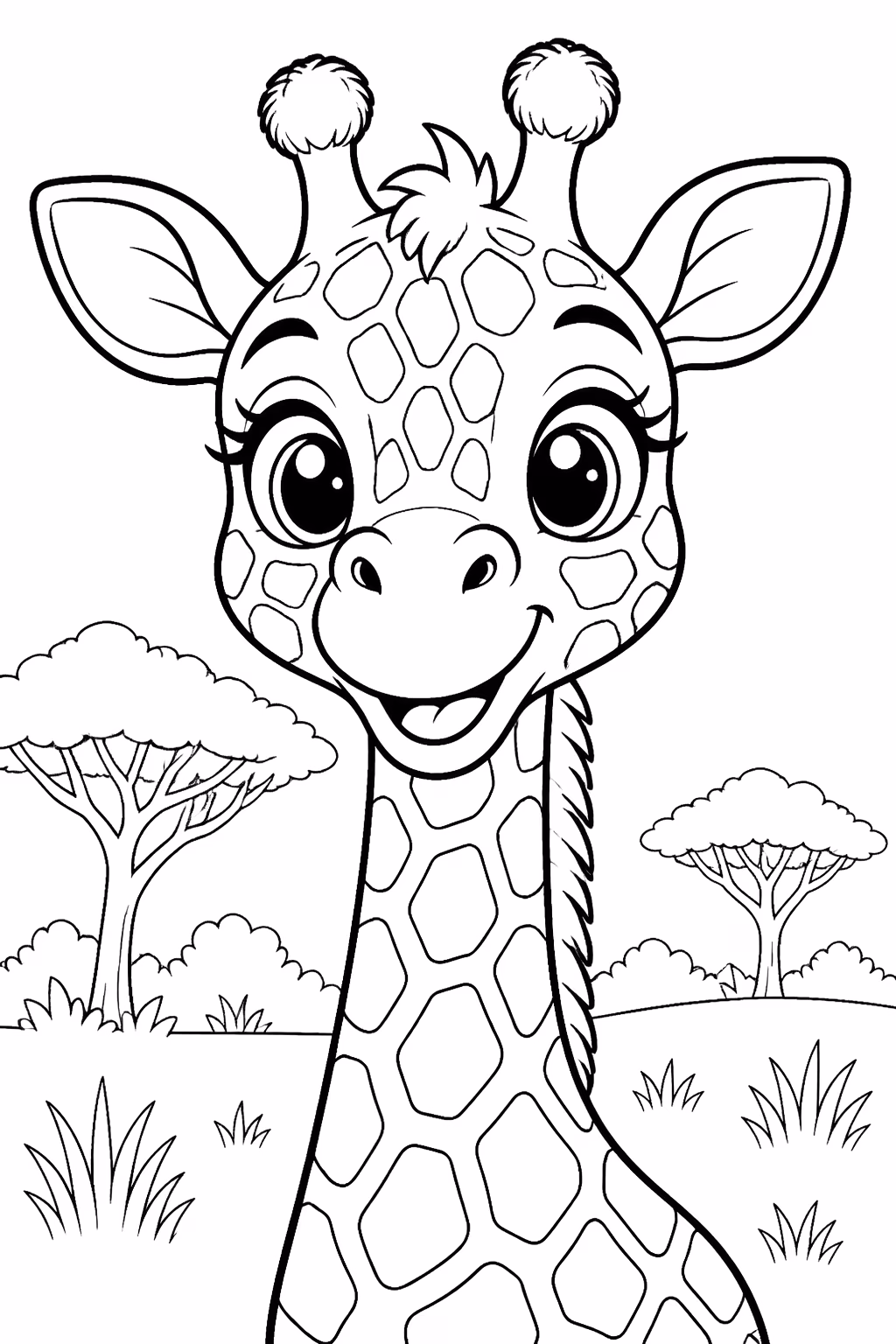 Girafas para colorir — desenho para imprimir