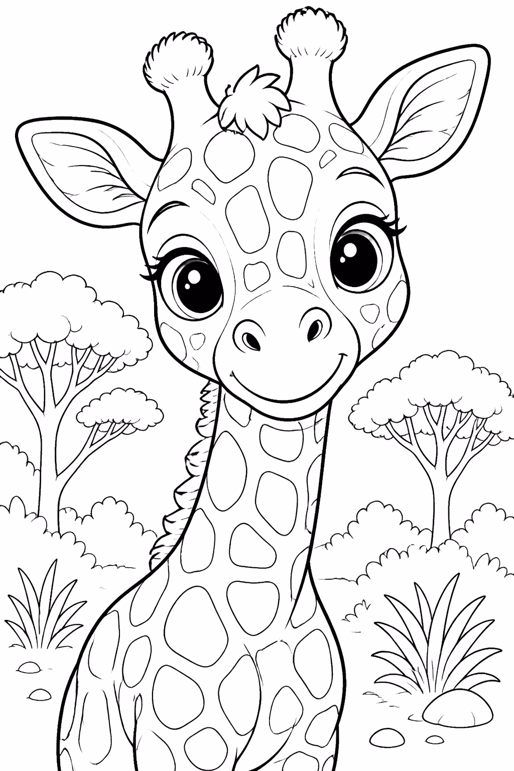Girafas para colorir — desenho para imprimir