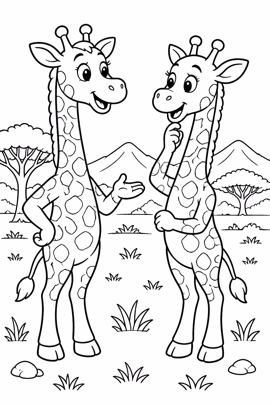 Girafas para colorir — desenho para imprimir