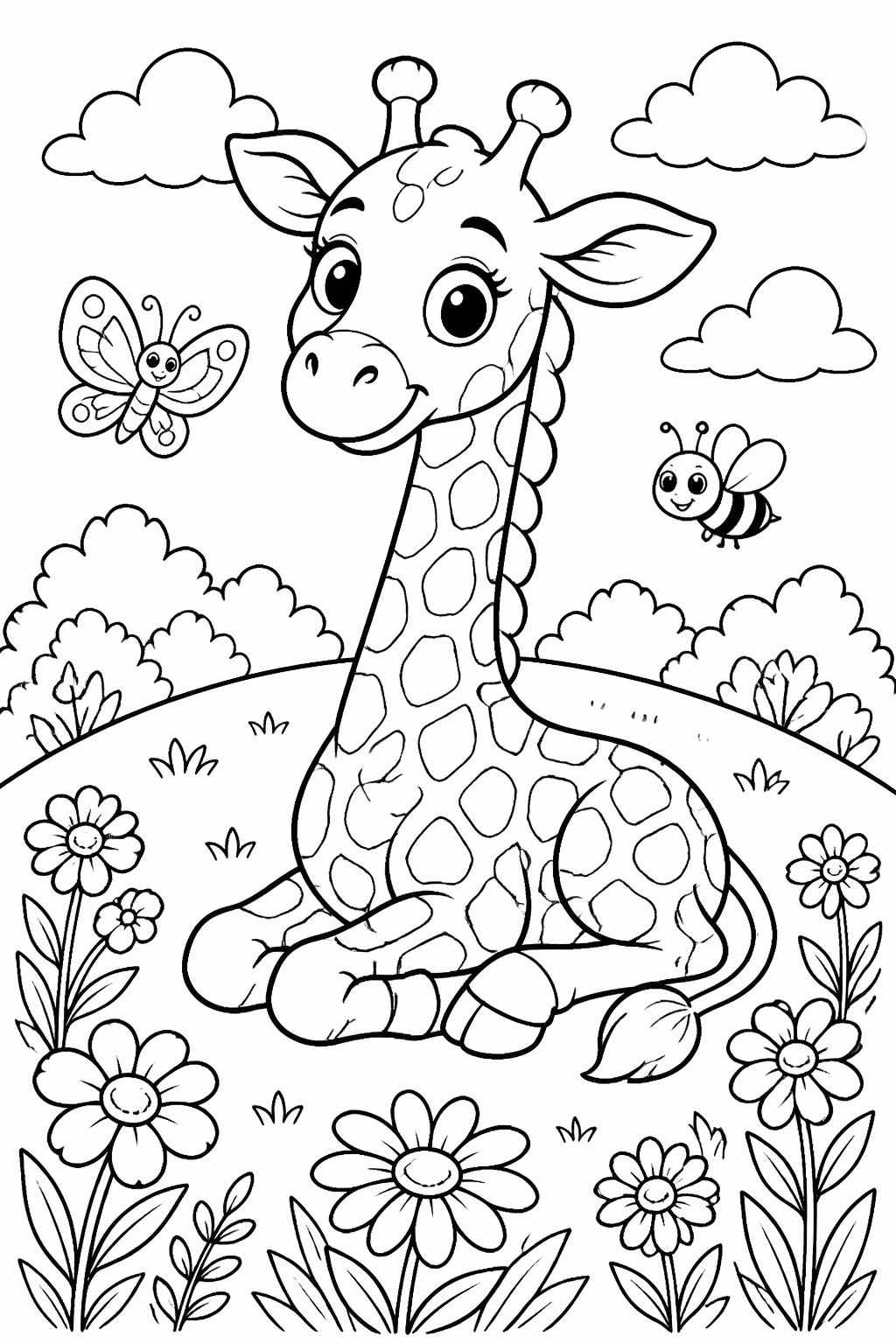 Girafas para colorir — desenho para imprimir
