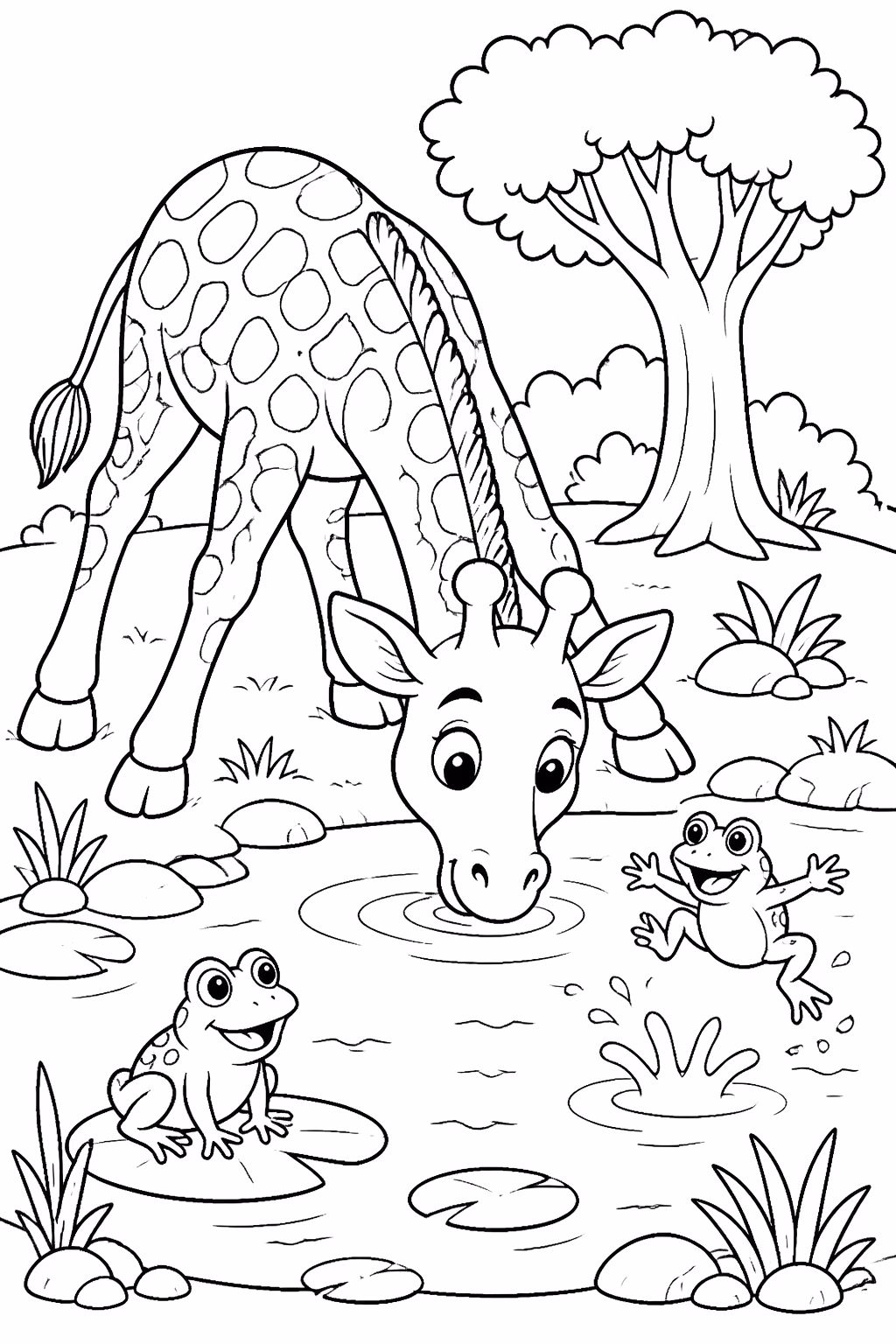Girafas para colorir — desenho para imprimir