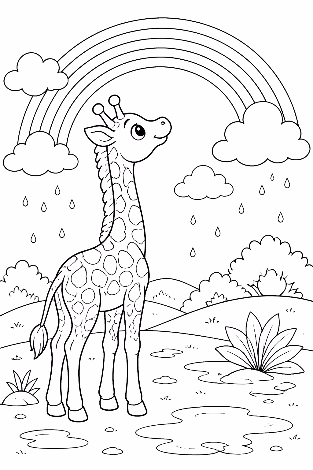 Girafas para colorir — desenho para imprimir