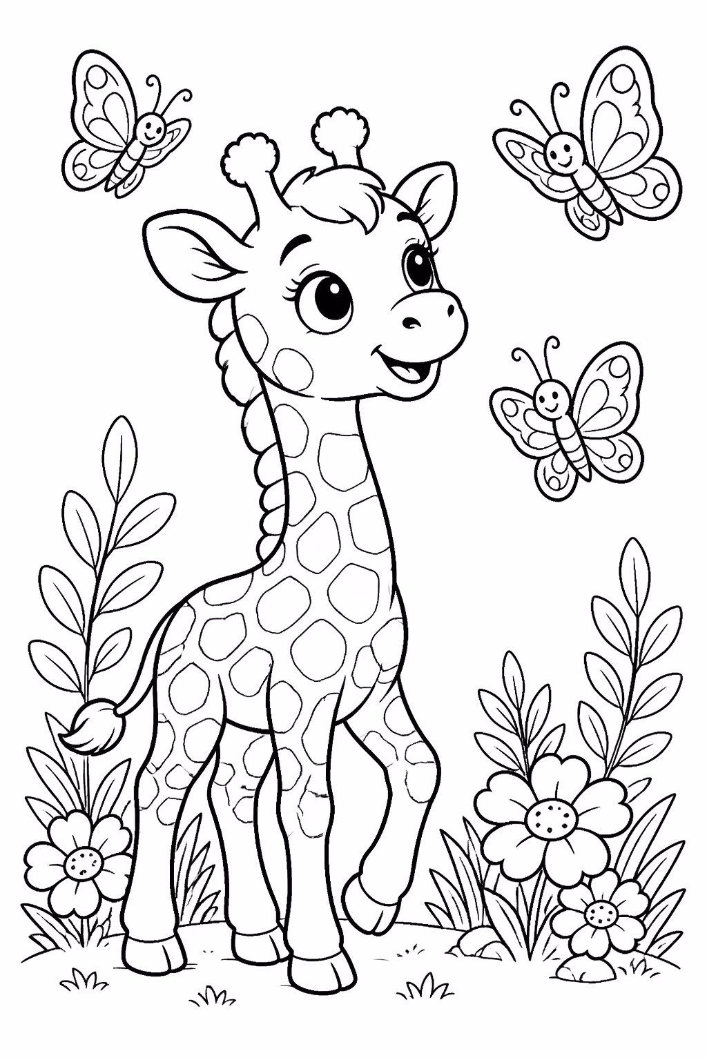 Girafas para colorir — desenho para imprimir
