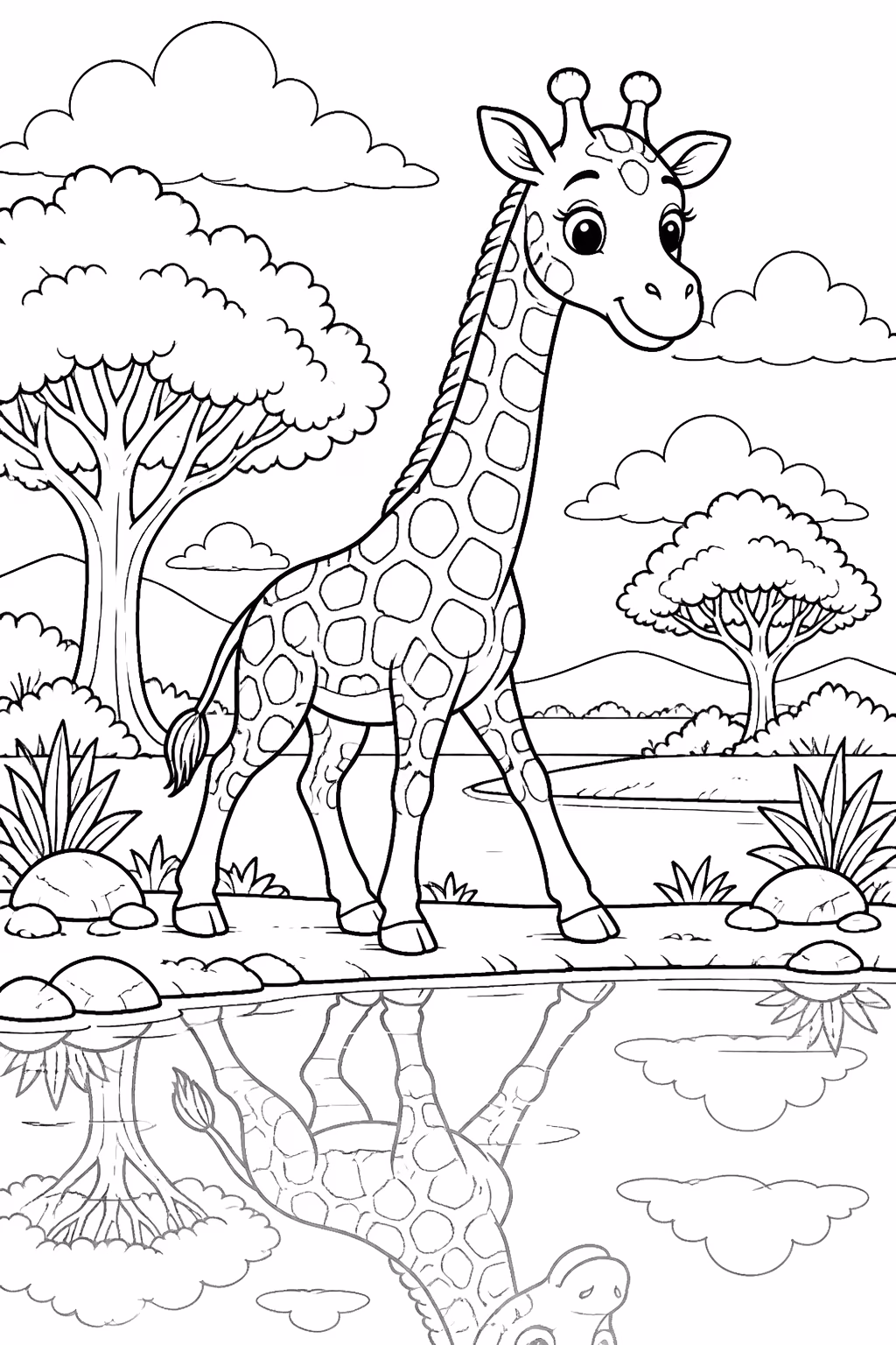 Girafas para colorir — desenho para imprimir