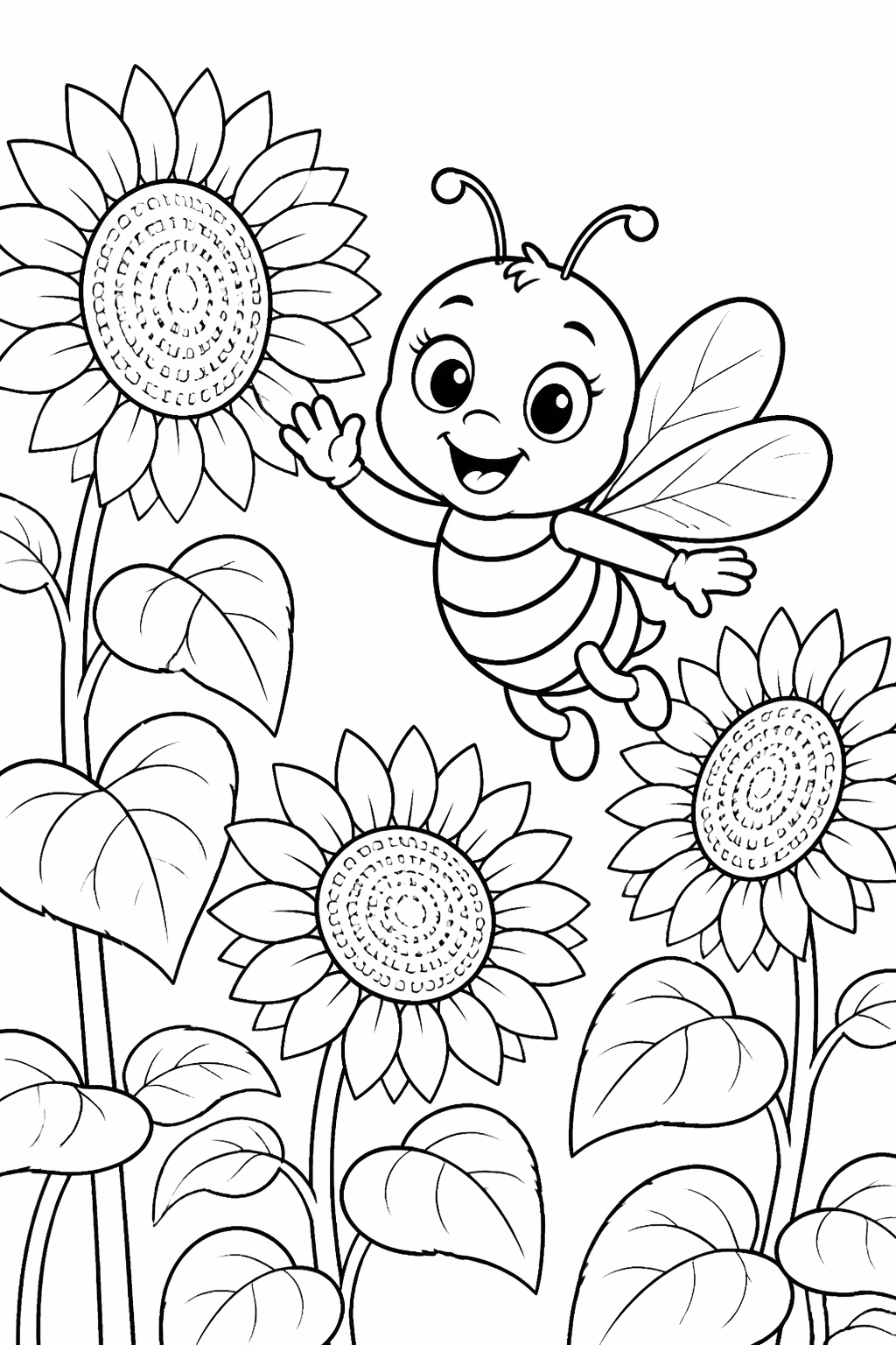 Girassol para colorir — desenho para imprimir